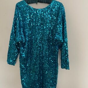 Vintage Turquoise Sequin Dress…Purchased in 1985….